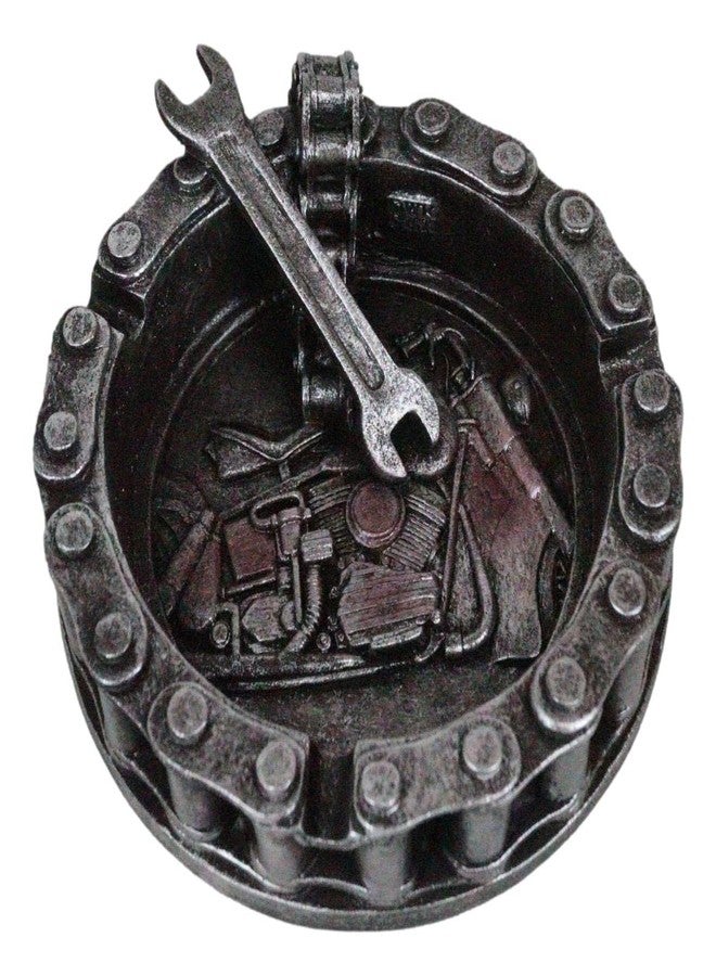 إيبروس جيفت هدية إيبروس: سلسلة حزام دائرية للدراجات النارية مع مفتاح ربط ومنفضة سجائر، تمثال من الراتنج، مناسب لغرفة التدخين، أو كهف الرجل، أو البار الداخلي والخارجي. قطعة ديكور مميزة - Image 1